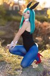 Wallpaper : Amy Thunderbolt, model, blue hair, cosplay, Bulm